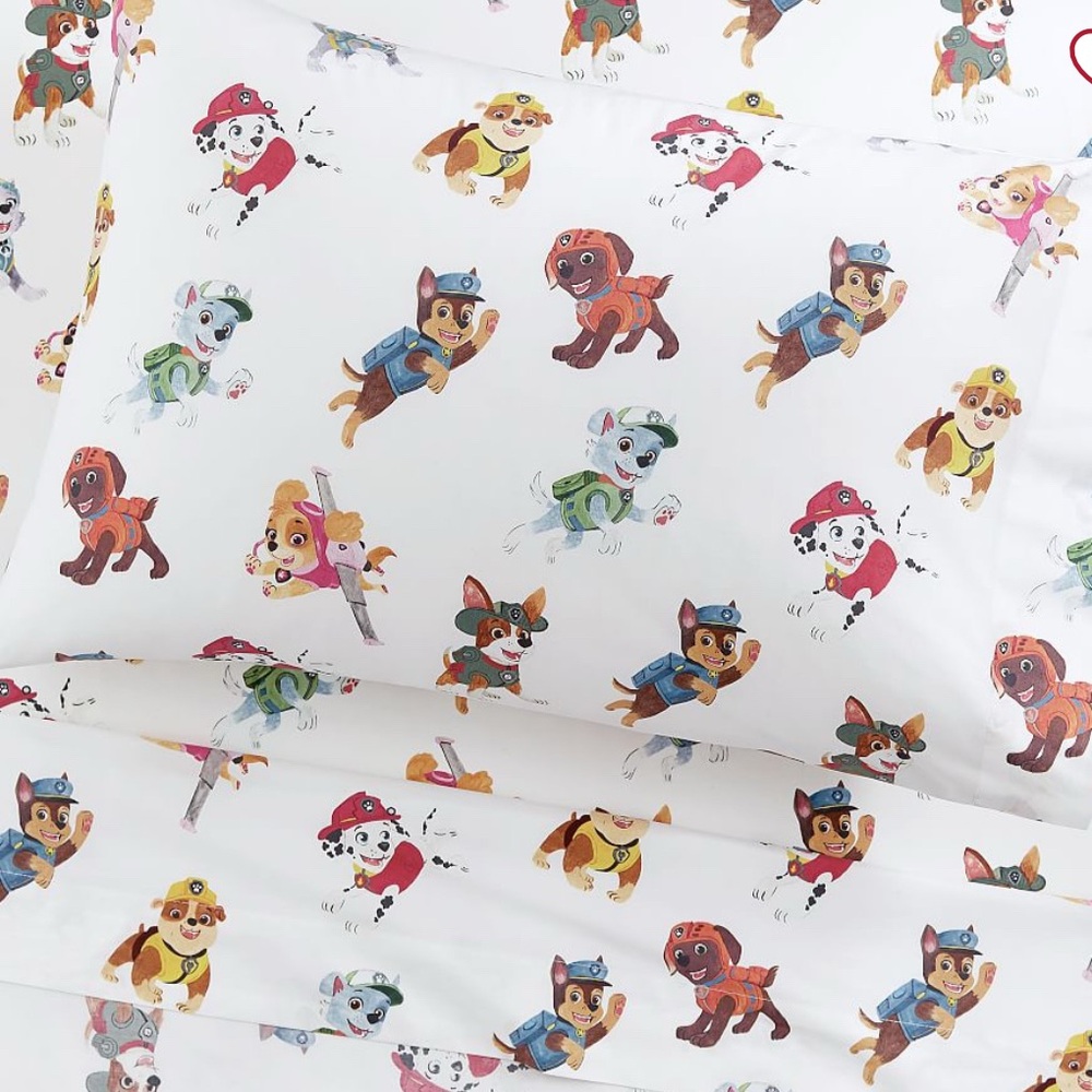 Pottery Barn PAW Patrol Organic Cotton Toddler Bedding Sheet Set